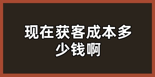 现在获客成本多少钱啊